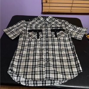 Harley Davidson mechanic shirt ,button sown short sleeve stitched  graphics